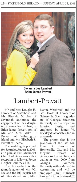 Lambert Engagement announcement SH 042609 [1024x768]